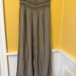Rewash Olive Wide-Leg Flowy Pants